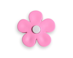 PINK FLOWER RUBBER KNOB