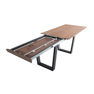 EXTENSIBLE POTTKER TABLE WITH WALNUT TOP